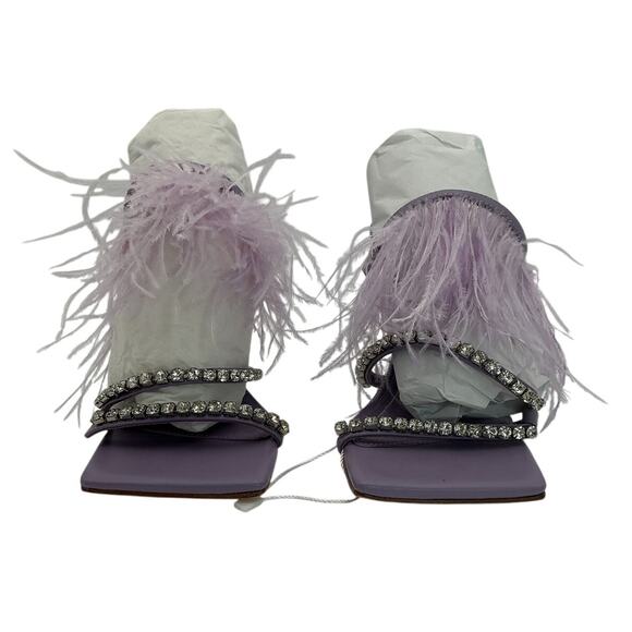 Song Of Style Embellished Lilac Feather Sandals Size 5.5 - Picture 4 of 6